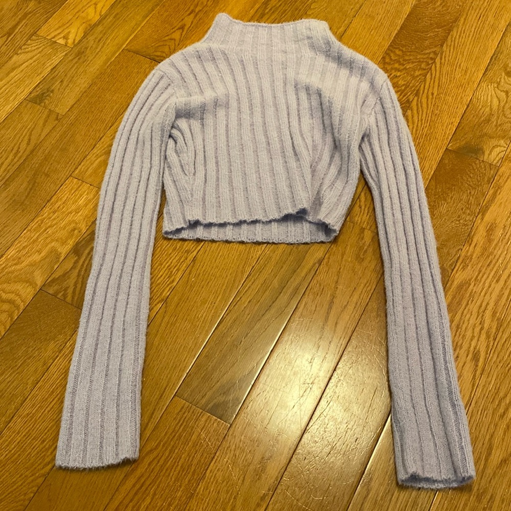 Cropped purple sweater